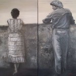 "Lo sguardo dalla Rampa" Olio su Tele 40x80 x 2