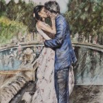 "Gli sposi inglesi” Acquarello e pastello su tela 40x50 - 2019