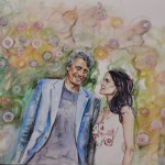 "Gli sposi inglesi” Acquarello su cartone 50x40 - 2019