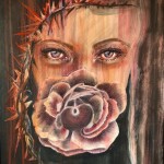 “Eyes in Bloom” Acquarello su tela 70x60 - 2019