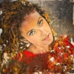 “Alessia” acrilico e olio su tela cartonata 30x30 - 2022