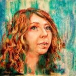 “Marilena” acquarello e pastello su tela 40x40 - 2022